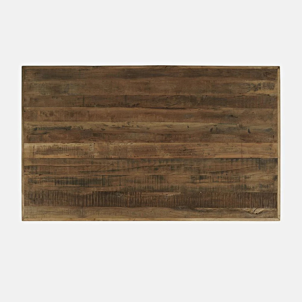 50" Rustic Solid Wood Coffee Table with Storage Shelf V8071