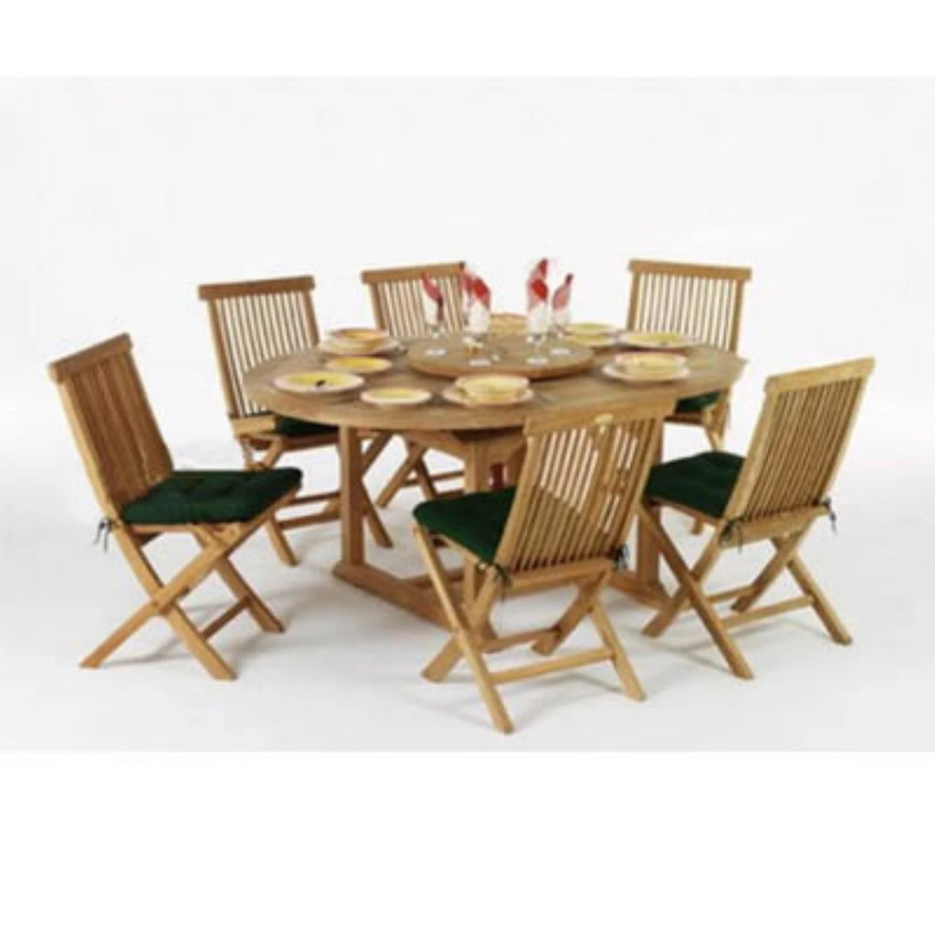 Teak Oval Folding Patio Dining Set Y2128