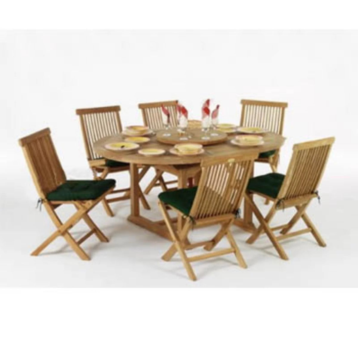 Teak Oval Folding Patio Dining Set Y2128