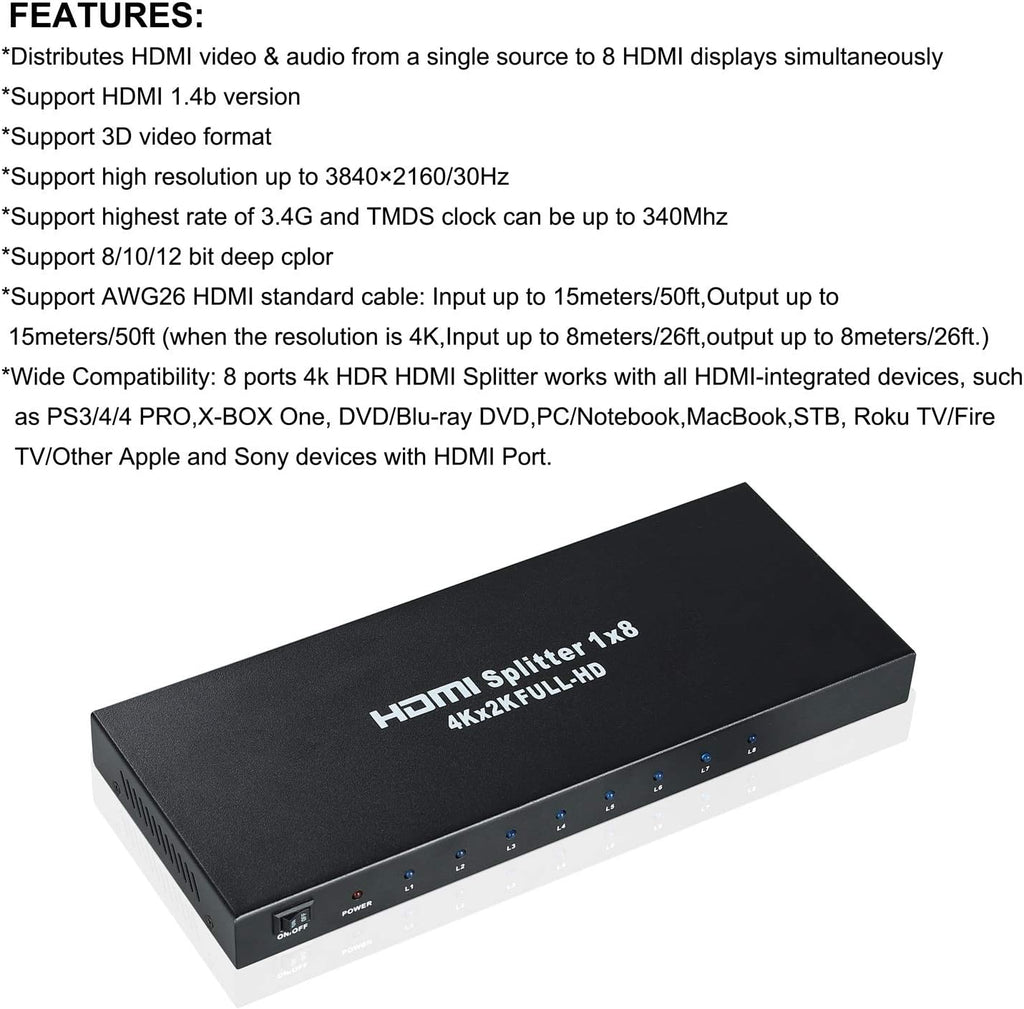 4K 1x8 HDMI Splitter B359606
