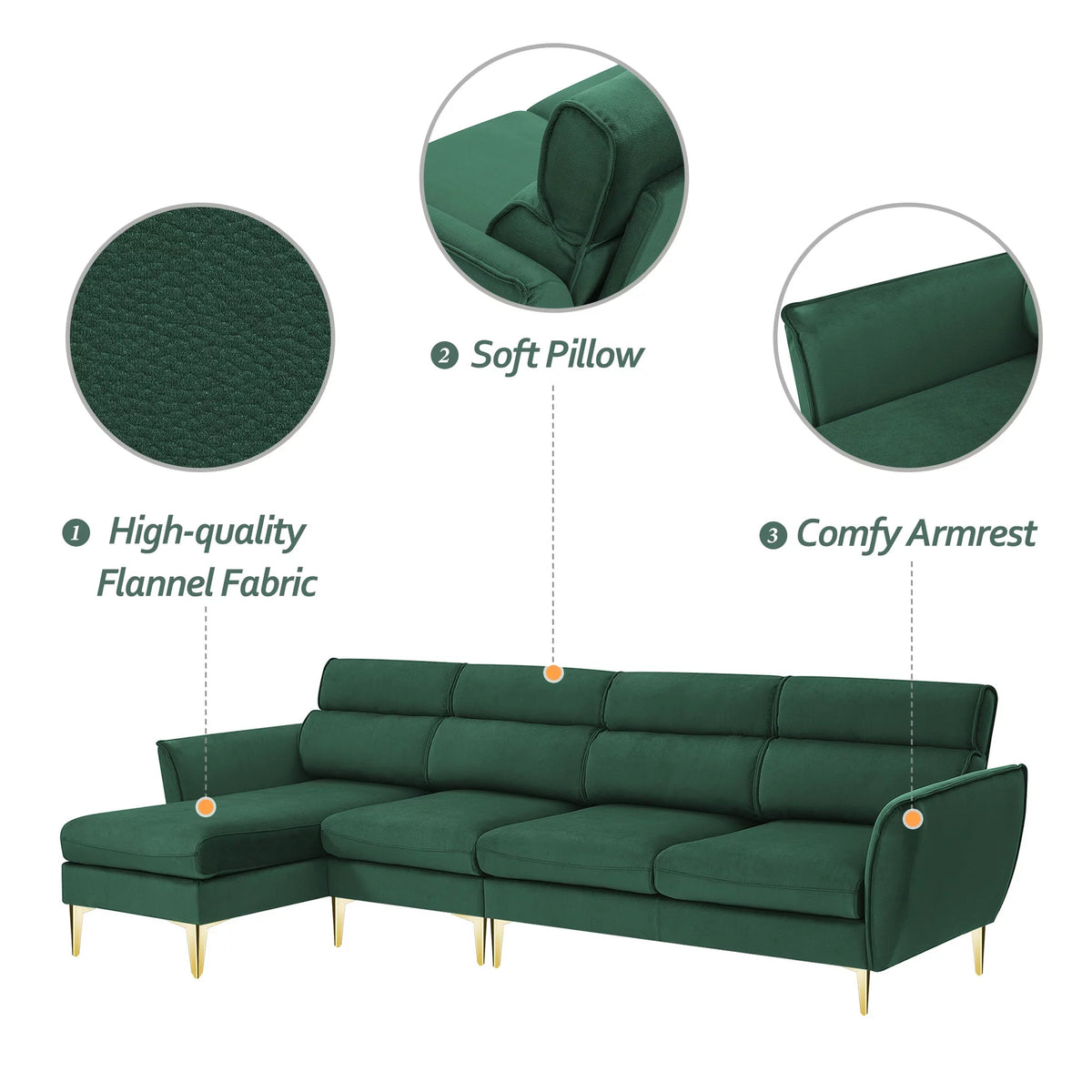111" L Shape Recliner Sectional Sofa X61872