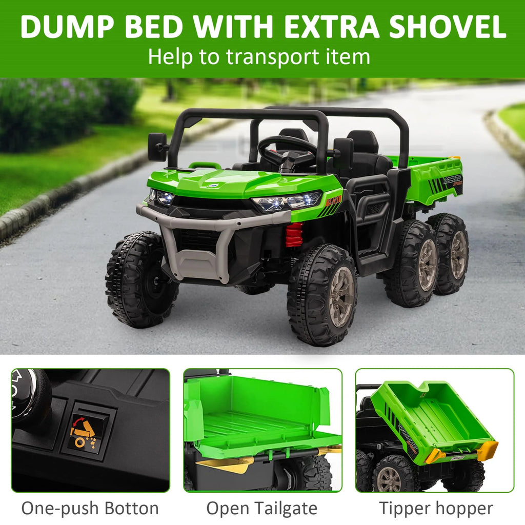 Green 2-Seater Ride on Dump Truck with Remote Control B988578