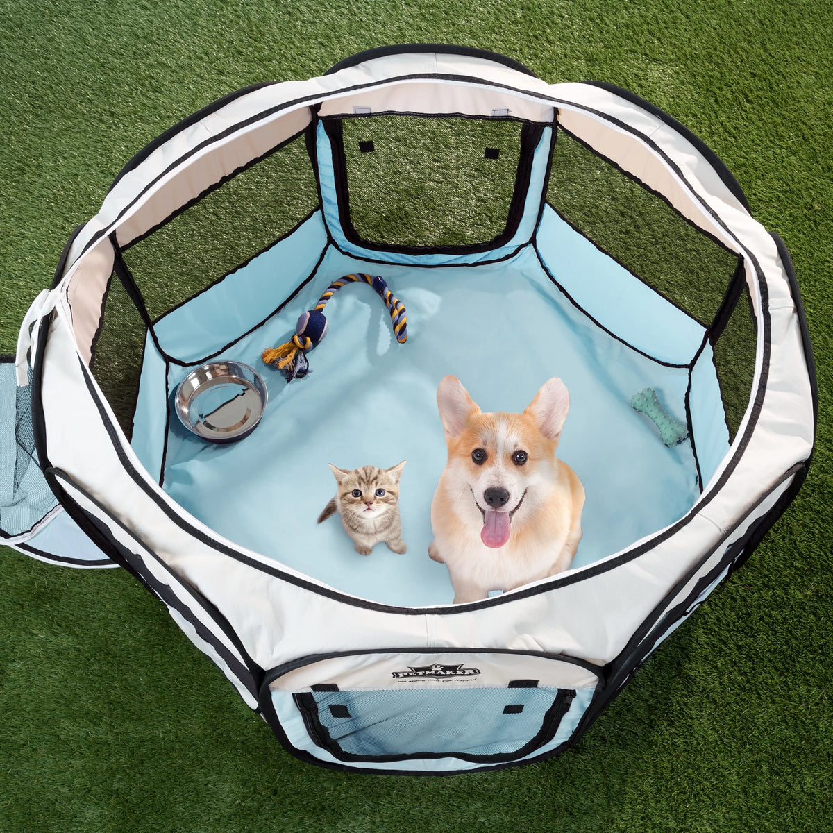 38-Inch Portable Pop-Up Dog Playpen with Carry Bag J678707