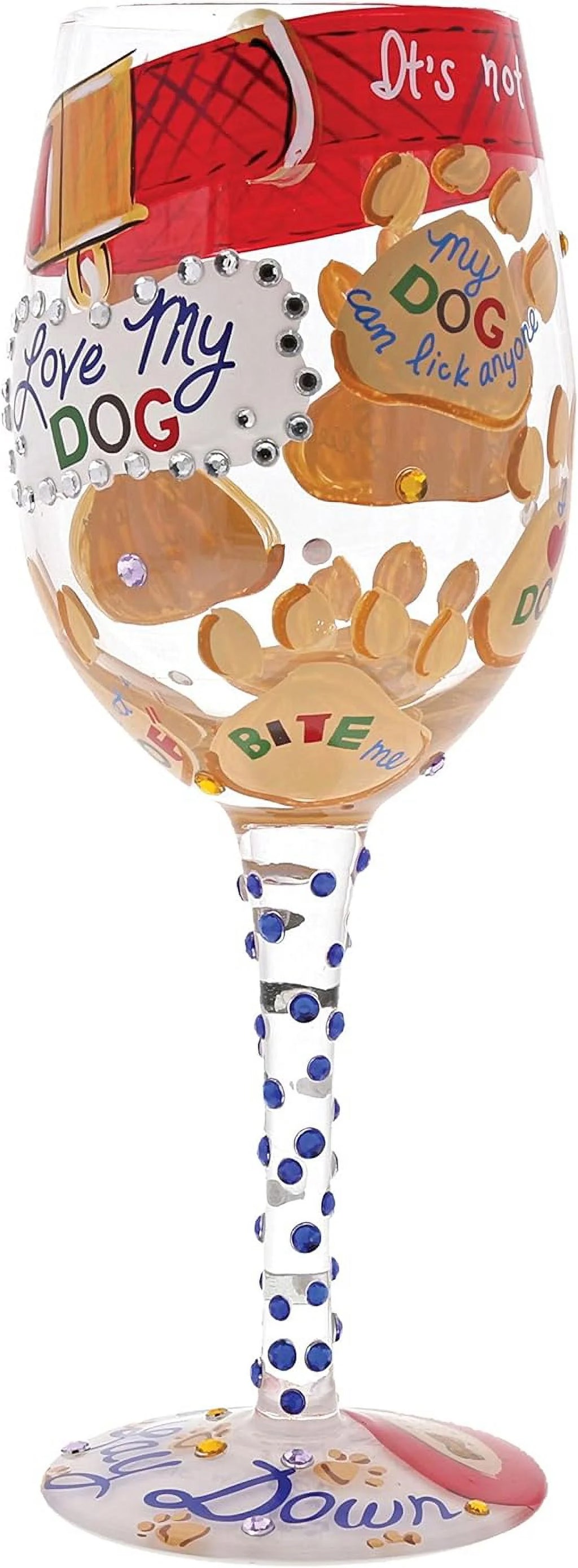 Hand-Painted Artisan Wine Glass 15 Oz Z40296