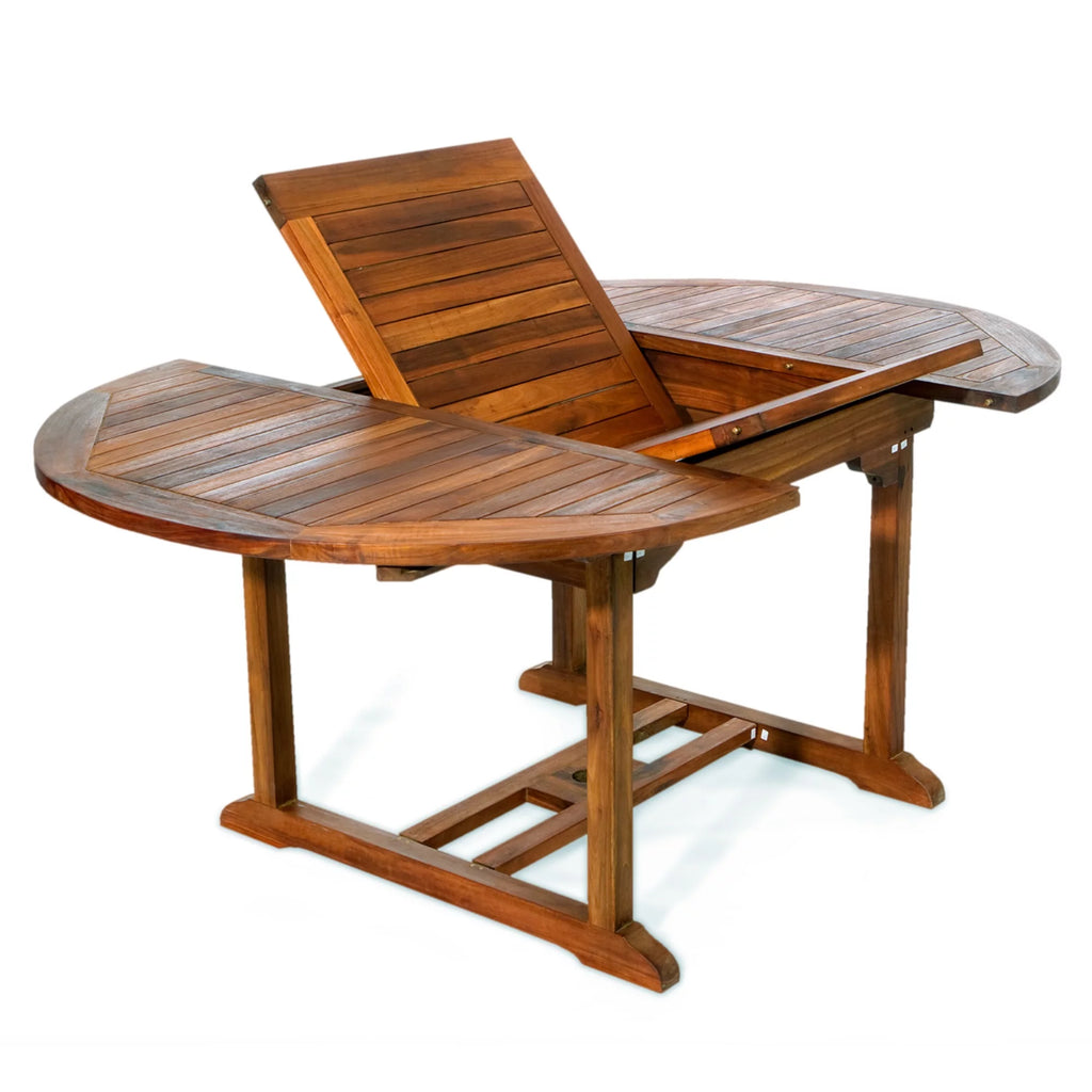 Teak Oval Folding Patio Dining Set Y2128