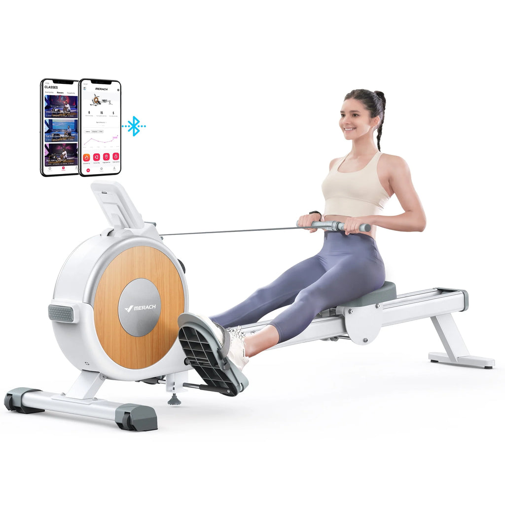 White Magnetic Rowing Machine T2946