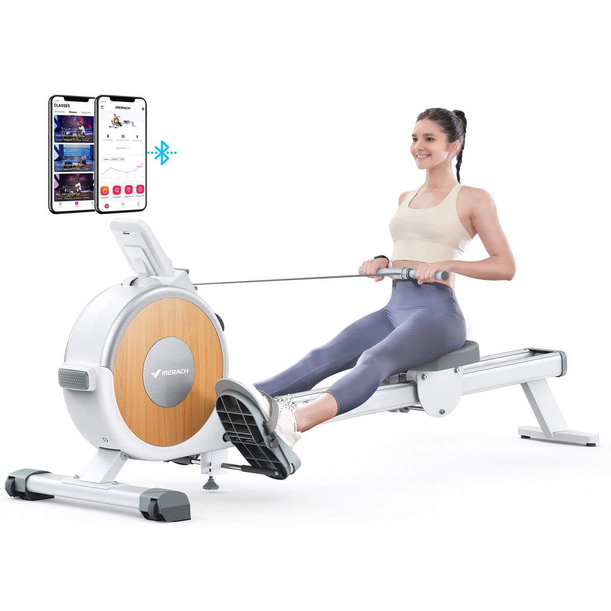 White Magnetic Rowing Machine T2946