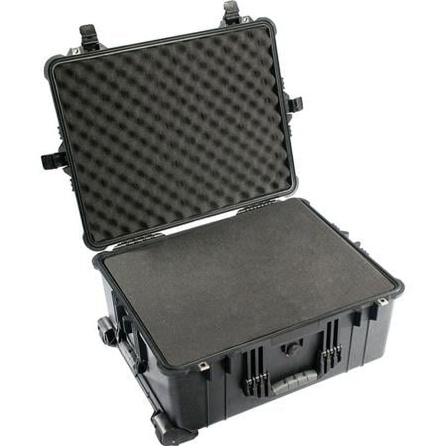 Watertight Hard Case with Cubed Foam & Wheels - Black T701