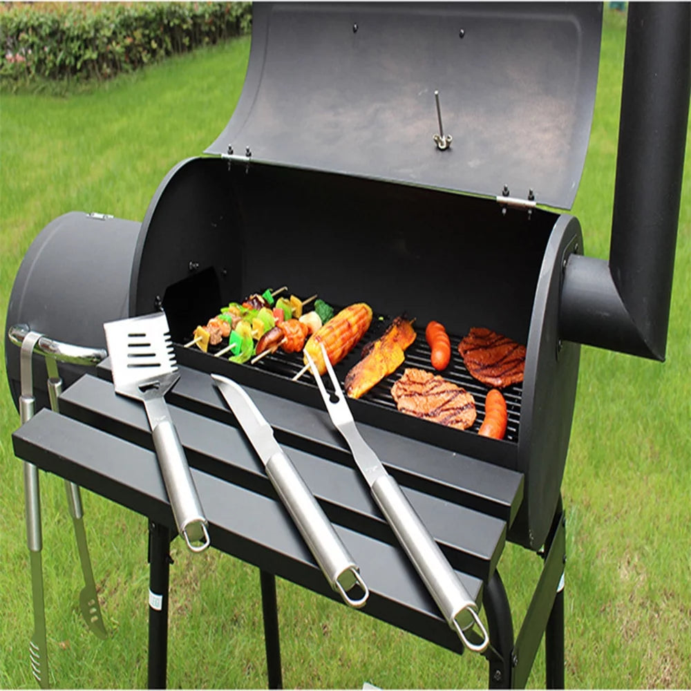 30" BBQ Charcoal Grill Offset Smoker with Cover I165